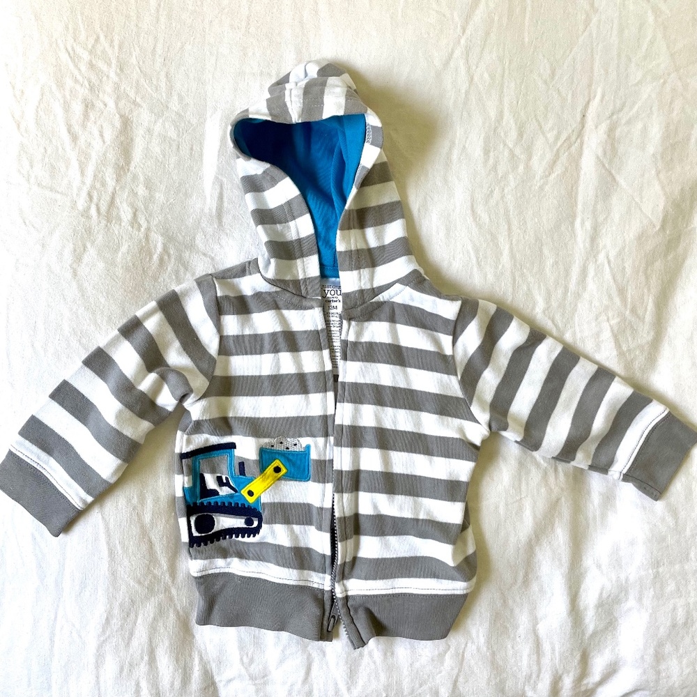 Carter’s Bulldozer Gray & White Jacket 12 m